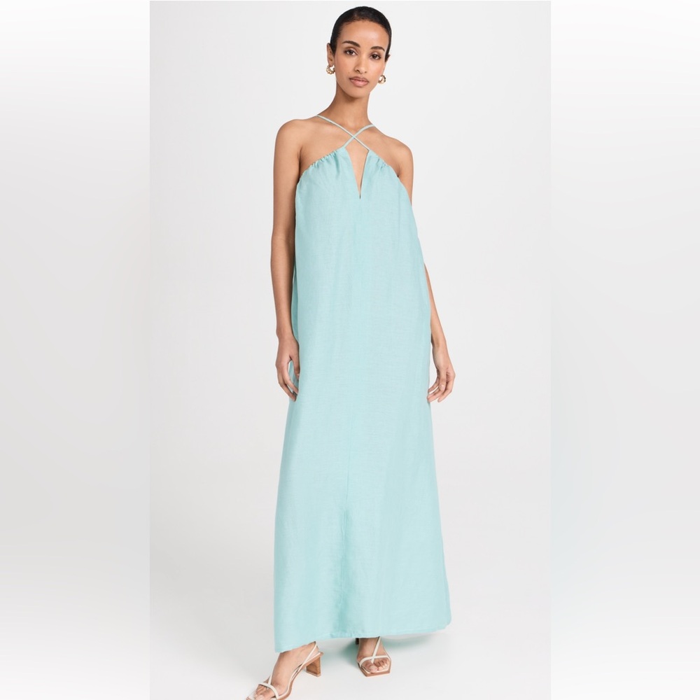 Mie Elegant Aqua Maxi Dress